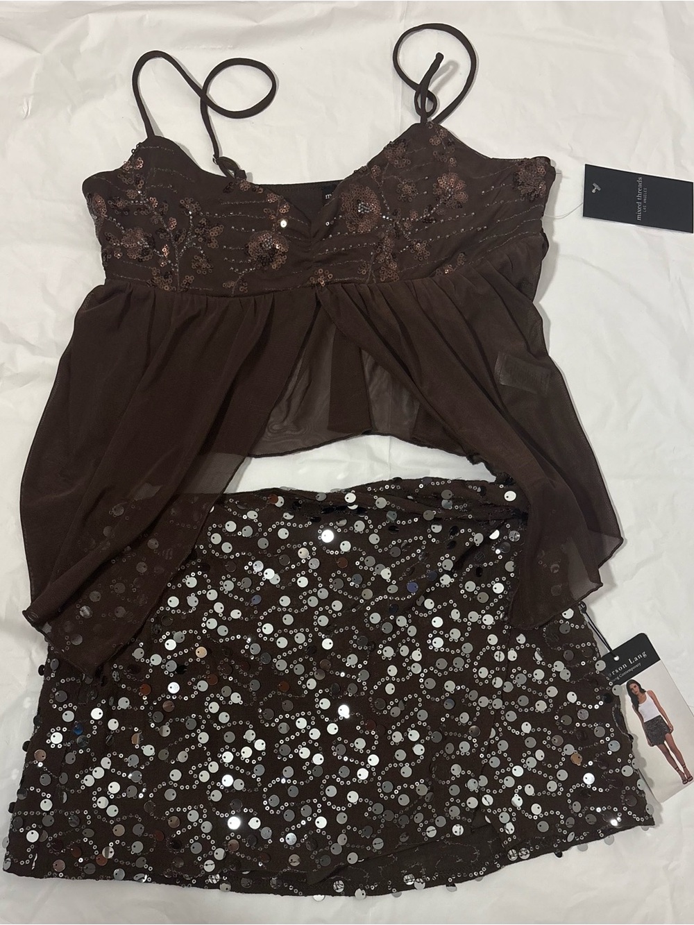 Y2K festival top and skirt fairy outfit shiny glitter going out - Picture 5 of 12